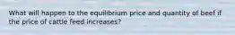 What will happen to the equilibrium price and quantity of beef if the price of cattle feed increases?