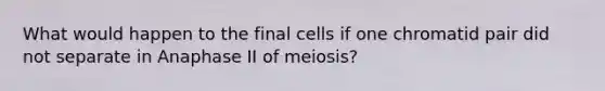 What would happen to the final cells if one chromatid pair did not separate in Anaphase II of meiosis?