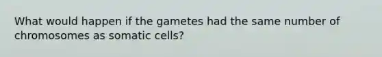 What would happen if the gametes had the same number of chromosomes as somatic cells?