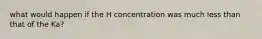 what would happen if the H concentration was much less than that of the Ka?