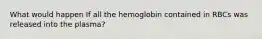 What would happen If all the hemoglobin contained in RBCs was released into the plasma?