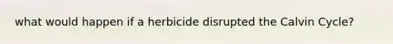 what would happen if a herbicide disrupted the Calvin Cycle?