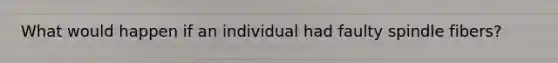 What would happen if an individual had faulty spindle fibers?