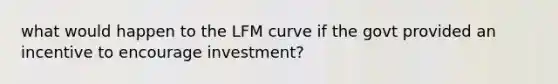 what would happen to the LFM curve if the govt provided an incentive to encourage investment?