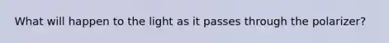 What will happen to the light as it passes through the polarizer?