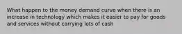 What happen to the money demand curve when there is an increase in technology which makes it easier to pay for goods and services without carrying lots of cash