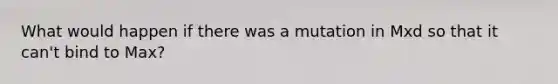 What would happen if there was a mutation in Mxd so that it can't bind to Max?