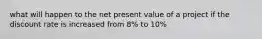 what will happen to the net present value of a project if the discount rate is increased from 8% to 10%