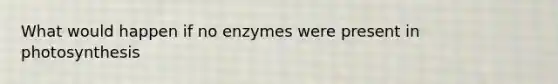 What would happen if no enzymes were present in photosynthesis