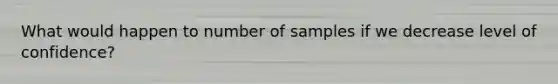 What would happen to number of samples if we decrease level of confidence?