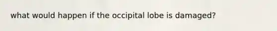 what would happen if the occipital lobe is damaged?