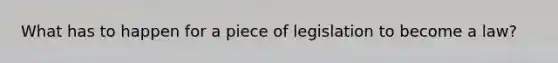 What has to happen for a piece of legislation to become a law?