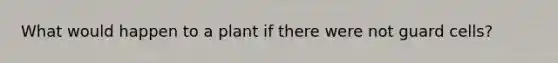 What would happen to a plant if there were not guard cells?