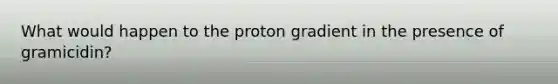 What would happen to the proton gradient in the presence of gramicidin?