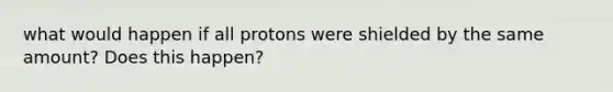 what would happen if all protons were shielded by the same amount? Does this happen?