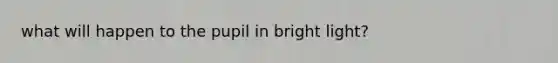 what will happen to the pupil in bright light?