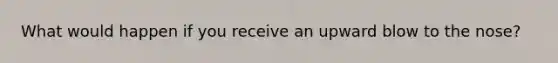 What would happen if you receive an upward blow to the nose?