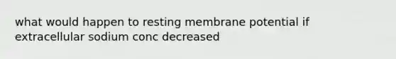 what would happen to resting membrane potential if extracellular sodium conc decreased