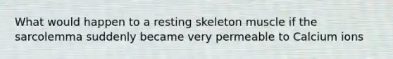 What would happen to a resting skeleton muscle if the sarcolemma suddenly became very permeable to Calcium ions