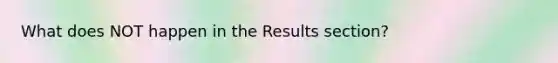 What does NOT happen in the Results section?