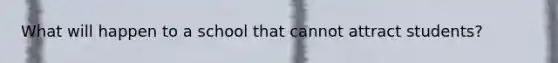 What will happen to a school that cannot attract students?