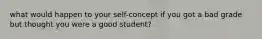 what would happen to your self-concept if you got a bad grade but thought you were a good student?