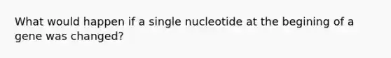 What would happen if a single nucleotide at the begining of a gene was changed?