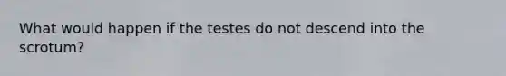 What would happen if the testes do not descend into the scrotum?