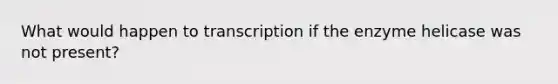 What would happen to transcription if the enzyme helicase was not present?