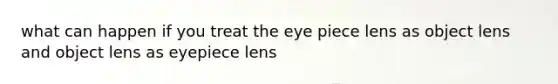 what can happen if you treat the eye piece lens as object lens and object lens as eyepiece lens