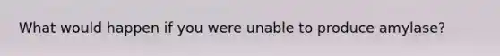 What would happen if you were unable to produce amylase?