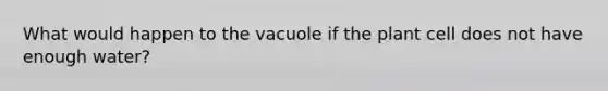 What would happen to the vacuole if the plant cell does not have enough water?