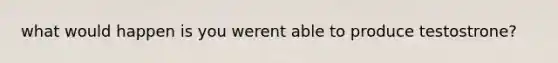 what would happen is you werent able to produce testostrone?