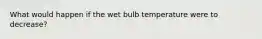 What would happen if the wet bulb temperature were to decrease?