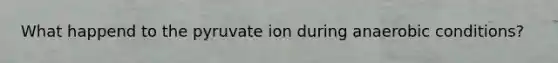 What happend to the pyruvate ion during anaerobic conditions?