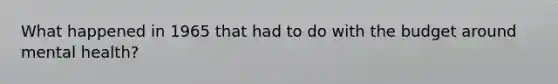 What happened in 1965 that had to do with the budget around mental health?