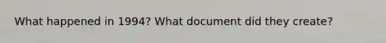 What happened in 1994? What document did they create?