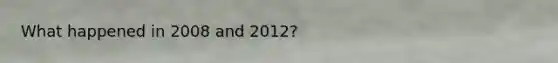 What happened in 2008 and 2012?