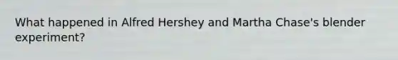 What happened in Alfred Hershey and Martha Chase's blender experiment?