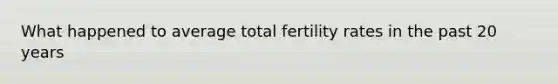 What happened to average total fertility rates in the past 20 years