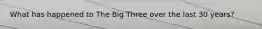 What has happened to The Big Three over the last 30 years?