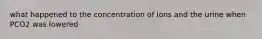 what happened to the concentration of ions and the urine when PCO2 was lowered