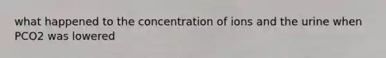 what happened to the concentration of ions and the urine when PCO2 was lowered