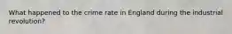 What happened to the crime rate in England during the industrial revolution?