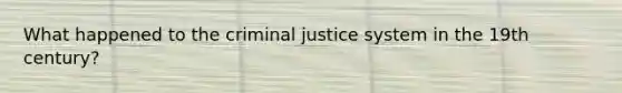 What happened to the criminal justice system in the 19th century?