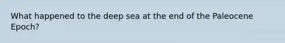 What happened to the deep sea at the end of the Paleocene Epoch?