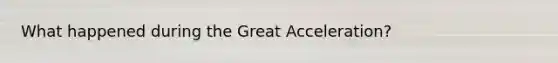 What happened during the Great Acceleration?