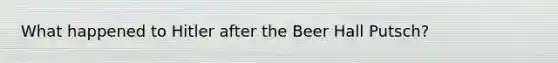 What happened to Hitler after the Beer Hall Putsch?