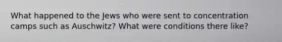 What happened to the Jews who were sent to concentration camps such as Auschwitz? What were conditions there like?