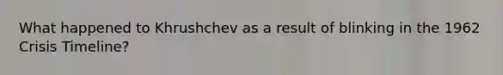 What happened to Khrushchev as a result of blinking in the 1962 Crisis Timeline?
